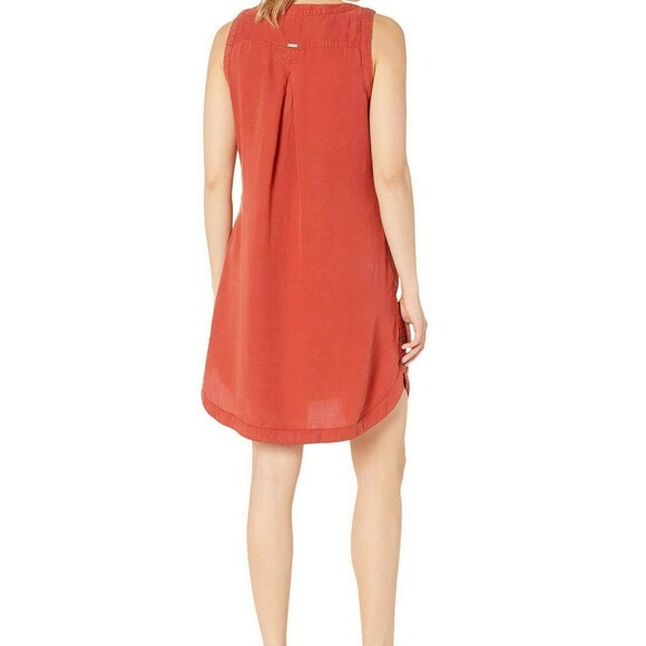 New Womens NWT PrAna L Talton Dress Pockets Patina Red Buttons Soft Sleeveless - Picture 2 of 10